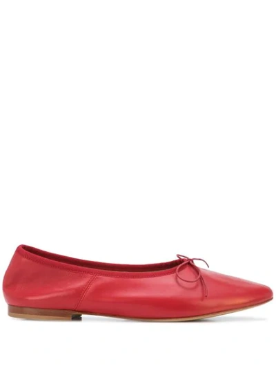 Shop Mansur Gavriel Dream Ballerina Shoes In Red