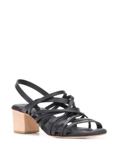 Shop Del Carlo Multi-strap Block Heel Sandals In Black