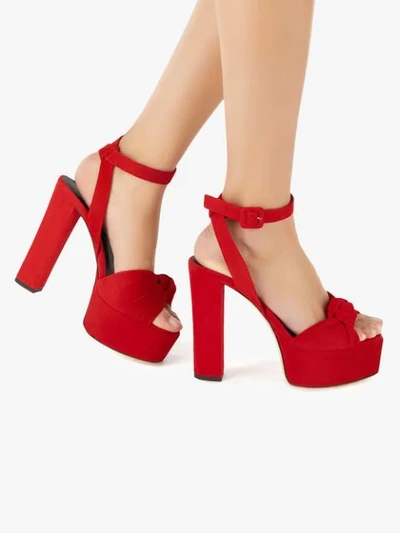 Shop Giuseppe Zanotti Suede High Platform Sandals In Red