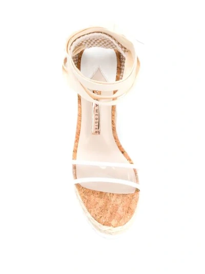Shop Sophia Webster Espadrille Wedge Sandals In Camel Mix Clear