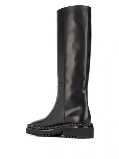 Valentino Rope Detail Knee-length Boots In Black