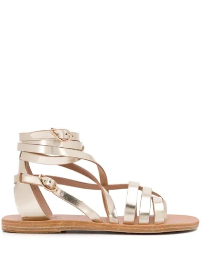 Shop Ancient Greek Sandals Satira Sandals In Metallic