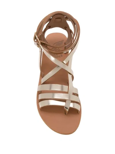 Shop Ancient Greek Sandals Satira Sandals In Metallic