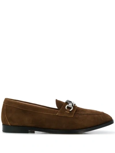 Shop Etro Horse-bit Detail Loafers In Brown