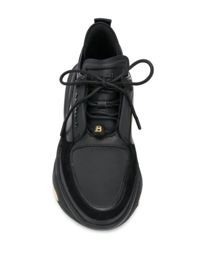 Shop Balmain Low-top Bbold Sneakers In Black