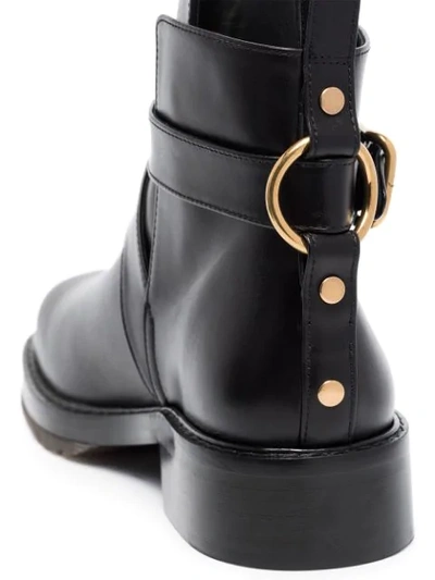 Shop Chloé Buckled Ankle Boots In Black