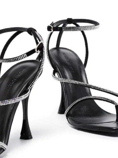 Shop Magda Butrym Crystal-embellished 105mm Leather Sandals In Black