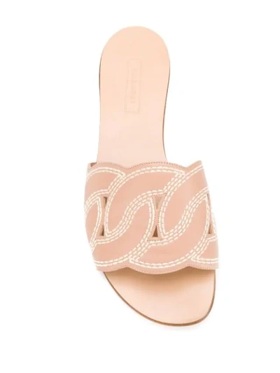 Shop Casadei Catenassé Slip-on Sandals In Pink