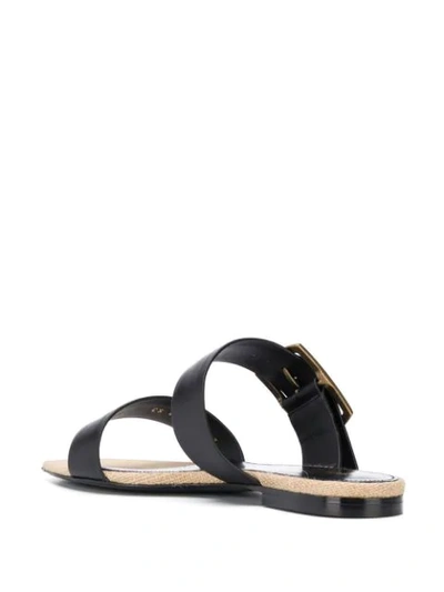 Shop Saint Laurent Buckle Strap Sandals In Black