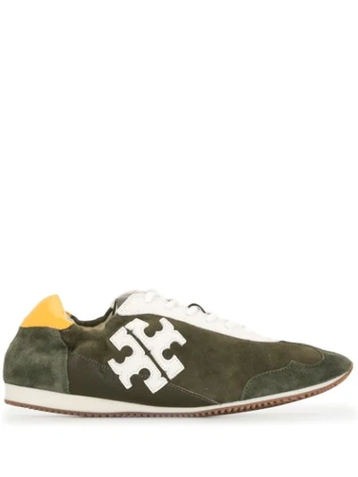 Shop Tory Burch Logo-patch Low Top Trainers In Multicolour
