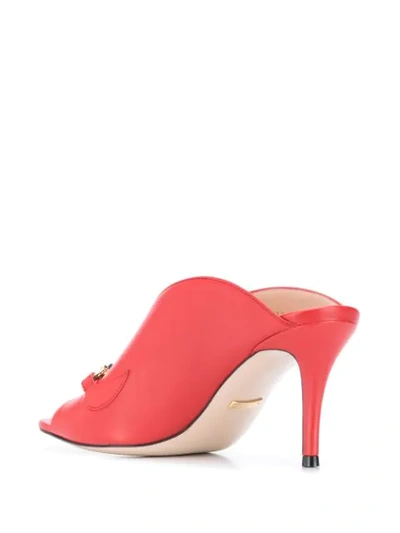Shop Gucci Zumi Mid-heel Slide Sandals In Red