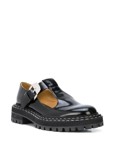 Proenza Schouler Black Lug Sole Mary Jane Oxfords In Black