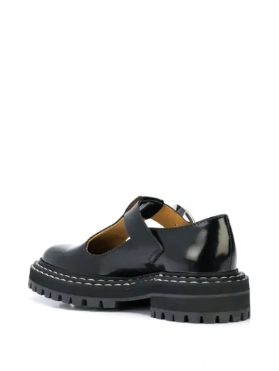Proenza Schouler Black Lug Sole Mary Jane Oxfords In Black
