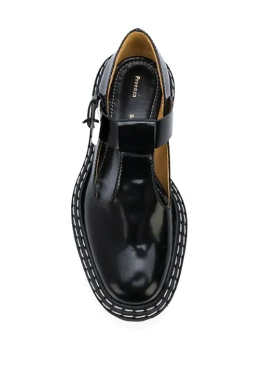 Proenza Schouler Black Lug Sole Mary Jane Oxfords In Black
