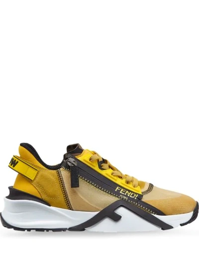 Shop Fendi Flow Low-top Sneakers In Yellow