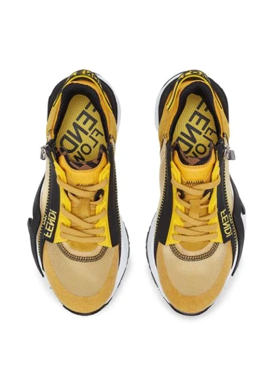 Shop Fendi Flow Low-top Sneakers In Yellow