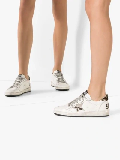 Shop Golden Goose Ball Star Leopard And Snake-print Sneakers In White