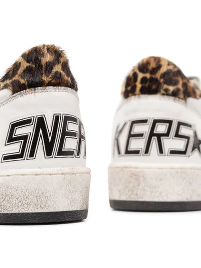 Shop Golden Goose Ball Star Leopard And Snake-print Sneakers In White