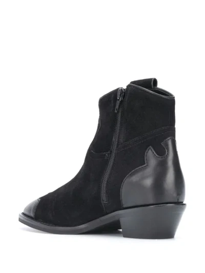 Shop See By Chloé Leather Cap Toe Boots In Black