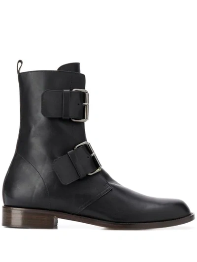 Shop Michel Vivien Emerance 30mm Buckled Ankle Boots In Black