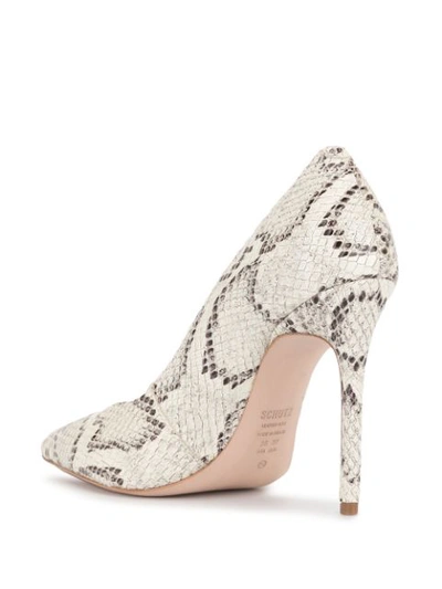 Shop Schutz Snakeskin Effect Pumps In White