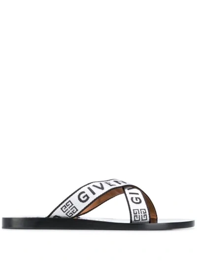 Shop Givenchy Logo Strap Sandals In Black