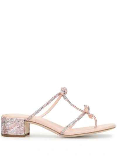 Shop René Caovilla Caterina Chunky Bow Sandals In Pink