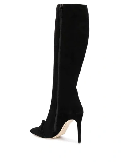 Shop Alexandre Birman Bow Detail Knee-high Boots In Black