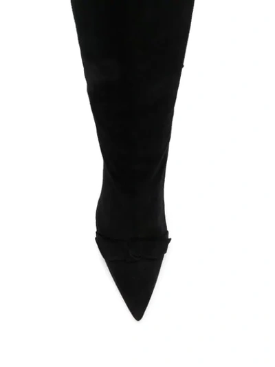 Shop Alexandre Birman Bow Detail Knee-high Boots In Black