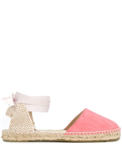 Shop Manebi Two-tone Lace-up Espadrilles In Pink