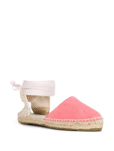 Shop Manebi Two-tone Lace-up Espadrilles In Pink