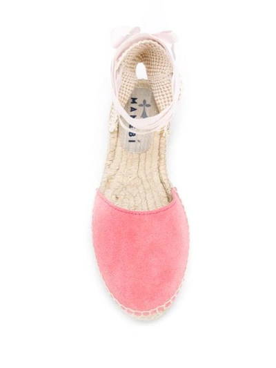 Shop Manebi Two-tone Lace-up Espadrilles In Pink