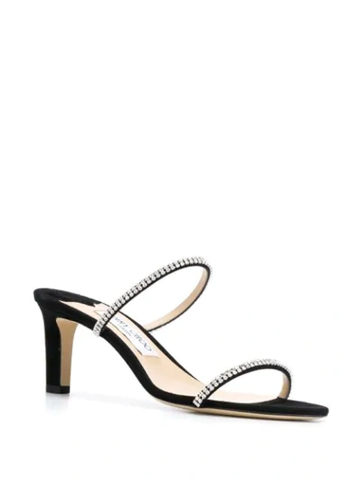 Shop Jimmy Choo Brea 65mm Crystal-embellished Sandals In Black