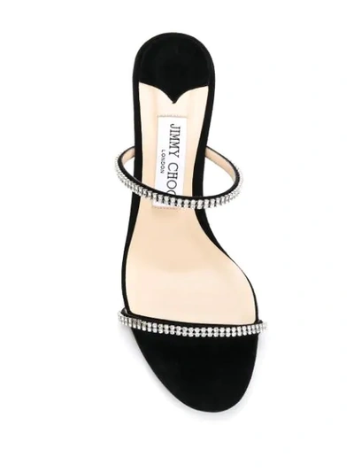 Shop Jimmy Choo Brea 65mm Crystal-embellished Sandals In Black