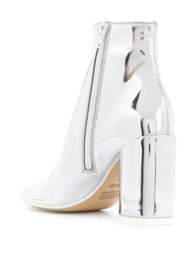 Shop Mm6 Maison Margiela 6-heel Leather Boots In Silver