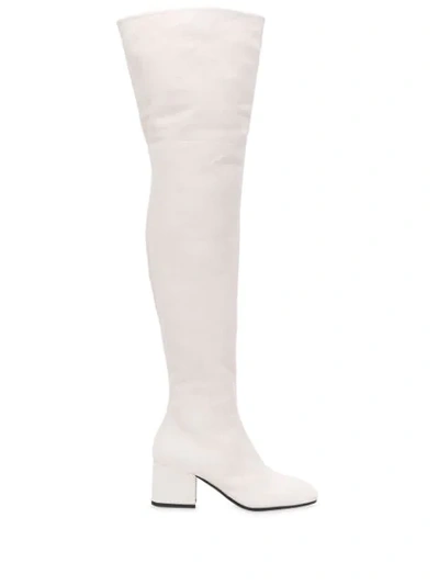 Shop Marni Over-the-knee Boots In Neutrals