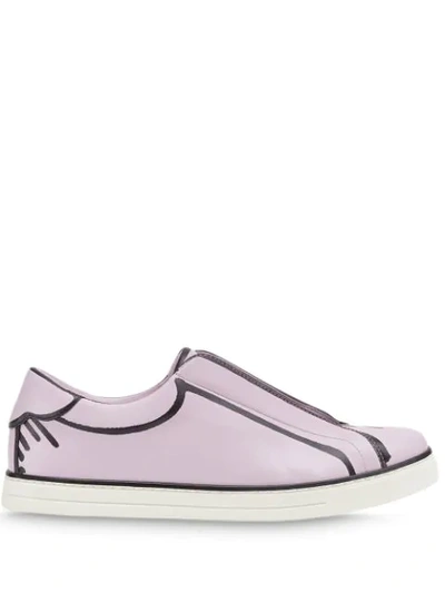 Shop Fendi X Joshua Vides Ff Logo Slip-on Sneakers In Pink