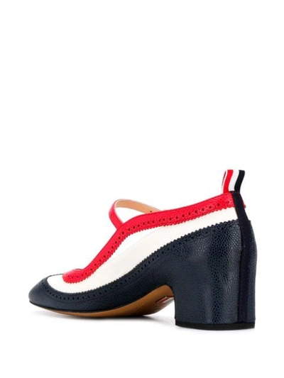 Shop Thom Browne Rwb Brogue-detail Mary Jane 40mm Pumps In Blue