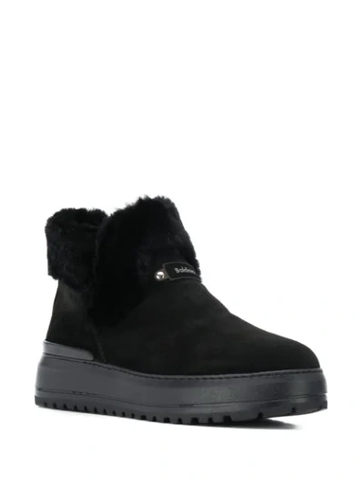 Shop Baldinini Faux Shearling Ankle Boots In Black