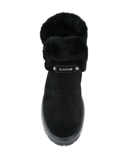 Shop Baldinini Faux Shearling Ankle Boots In Black