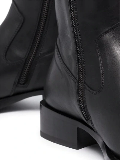 Shop Ann Demeulemeester Square Toe Ankle Boots In Black