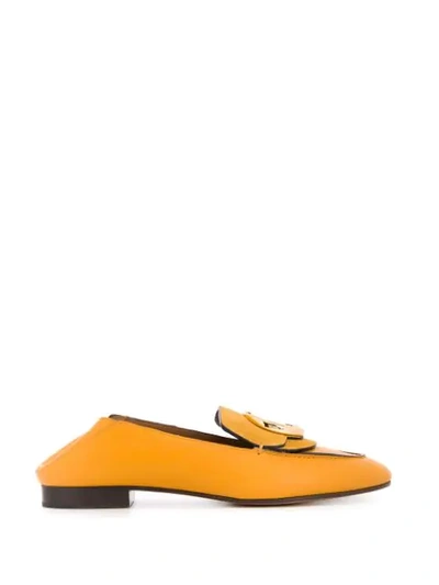 Shop Chloé Monogram Loafers In Yellow