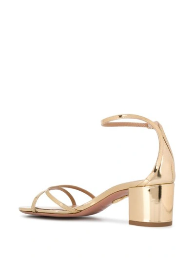 Shop Aquazzura Purist 50mm Sandals In Gold