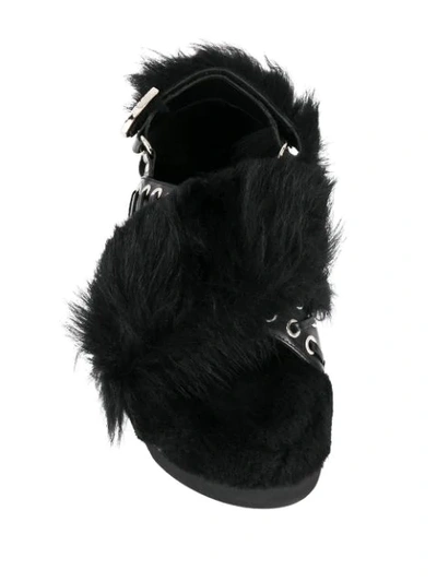 Shop Toga Eyelet Detail Sandals In Black