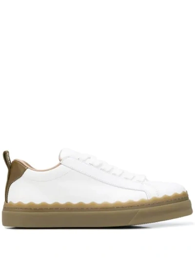 Shop Chloé Lauren Low-top Leather Sneakers In White