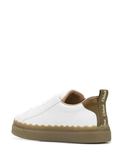 Shop Chloé Lauren Low-top Leather Sneakers In White