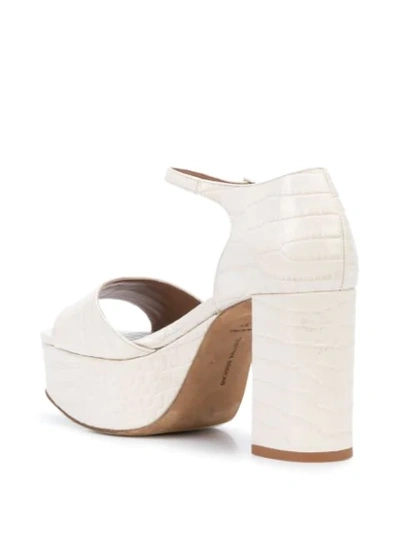 Shop Tabitha Simmons Patton 85mm Snakeskin Effect Sandals In White