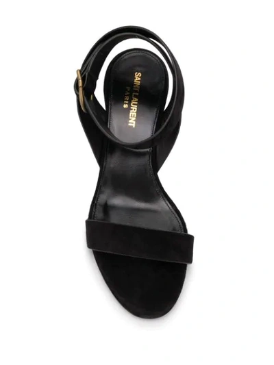 Shop Saint Laurent Charlie Suede Sandals In Black