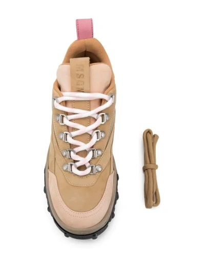 Msgm Tractor Platform Boots In Neutrals