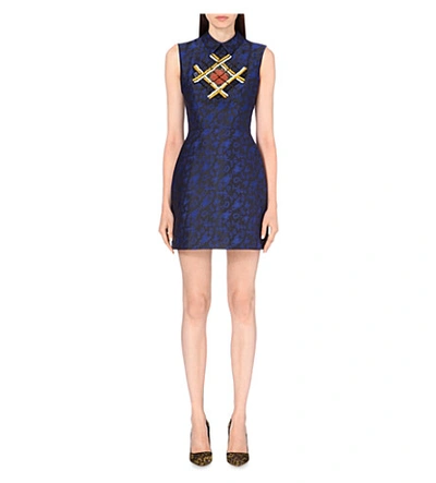 Shop Mary Katrantzou Bead-embellished Jacquard Dress In Atari Sapphire